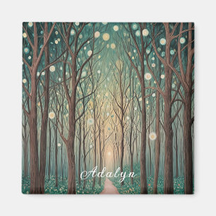 Forest Phantoms: Floating Lights in the Night Wood Magnet