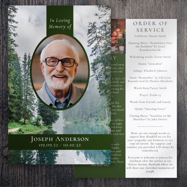 Forest Photo | Funeral Order of Service Program (Creator Uploaded)