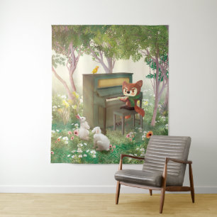 Forest Piano Concert Tapestry