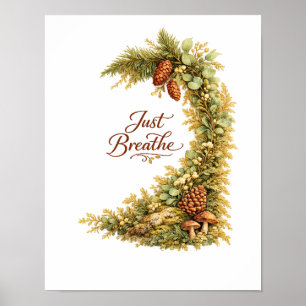Forest Pine Cone Botanical Wall Poster