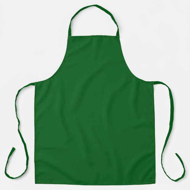 Forest Pine Green Solid Colour Apron (Front)