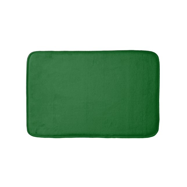 Forest Pine Green Solid Colour Bath Mat (Front)