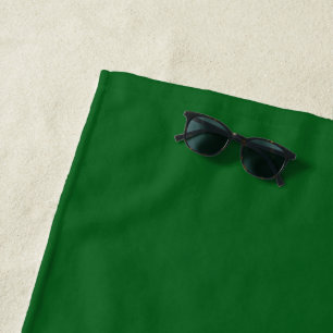 Forest Pine Green Solid Colour Beach Towel