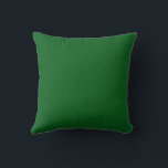 Forest Pine Green Solid Colour Throw Pillow<br><div class="desc">Square Throw Pillow decorative stylish home furnishing decor accessory printed with Forest Pine Green Solid Colour graphic art design illustration and select products collection by TheFabricSeal print on demand shop at Zazzle.com #ZazzleMade https://www.zazzle.com/store/thefabricseal TheFabricSeal©️Original. Forest green is a gorgeous, rich, dark hue and earthy shade of green that is often...</div>