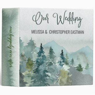 Forest Pine Rustic Wedding Memories Album Monogram Binder