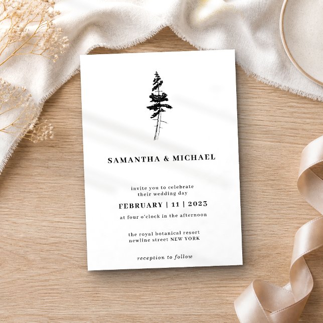 Forest Pine Tree Indie Rustic Invitation (Creator Uploaded)