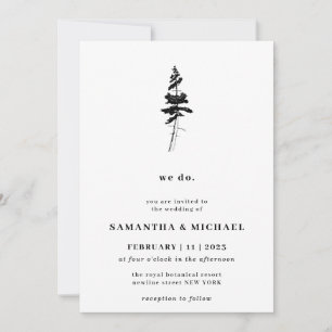 Forest Pine Tree Indie Rustic we do Invitation