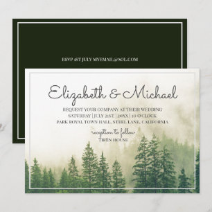 Forest Pine Trees Mountains Wedding Invitations