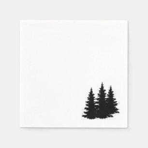 Forest Pine Trees Silhouette Napkin