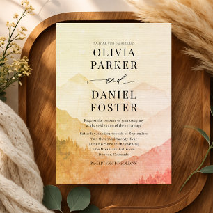 Forest Pines Rustic Destination Wedding Invitation