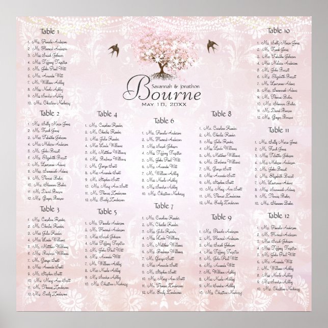 Forest Pink Heart Leaf Tree Poster (Front)