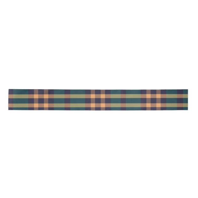 Forest Plaid Pattern Satin Ribbon (Front)
