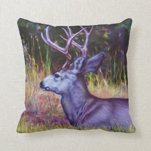 Forest Prince, Mule Deer Buck Throw Pillow