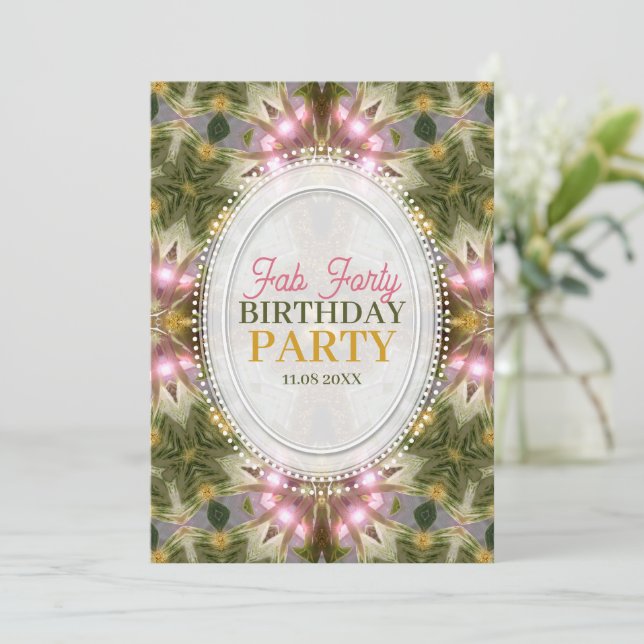 Forest Princess Fab Forty Birthday Party Invitation (Standing Front)