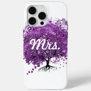 Forest Purple Heart Leaf Tree Wedding iPhone 15 Pro Max Case
