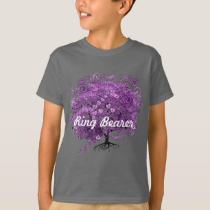 Forest Purple Heart Leaf Tree Wedding T-Shirt