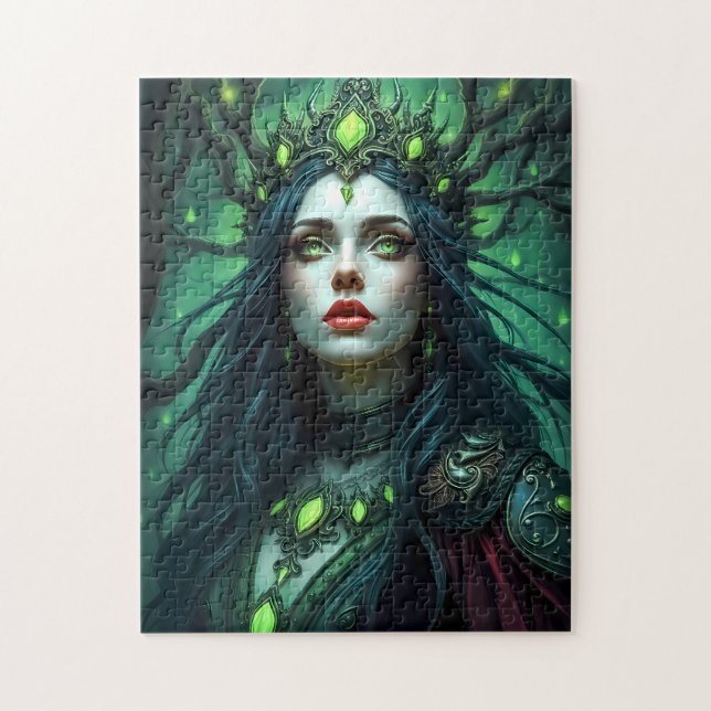 Forest Queen Guardian - Ethereal Nature Fantasy Jigsaw Puzzle (Vertical)