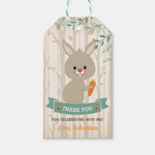 Forest Rabbit Bunny Woodland Birthday Baby Shower Gift Tags