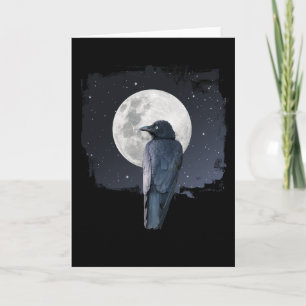 Forest Raven Cold Moon Card