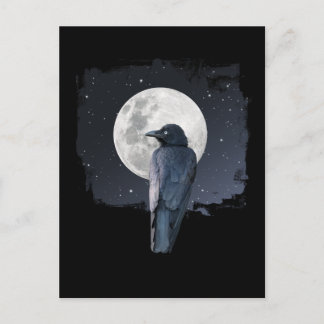 Forest Raven Cold Moon Postcard