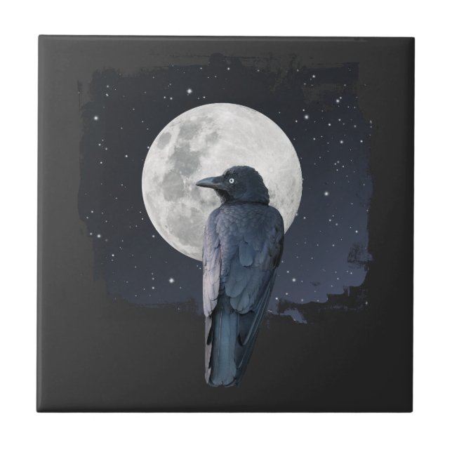 Forest Raven Cold Moon Tile (Front)