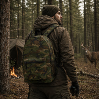 Forest Recon Woodland Camouflage Pattern Printed Backpack
