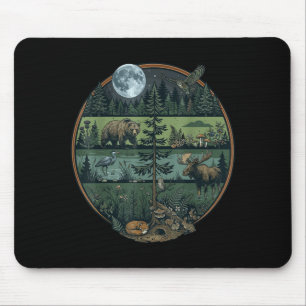 Forest retro trees nature wildlife outdoor men mouse pad