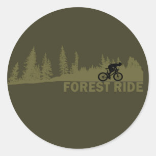 Forest ride classic round sticker
