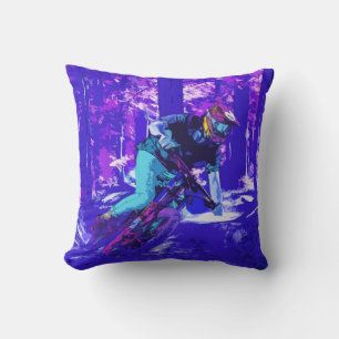 Forest Rider - BMX Racer Throw Pillow