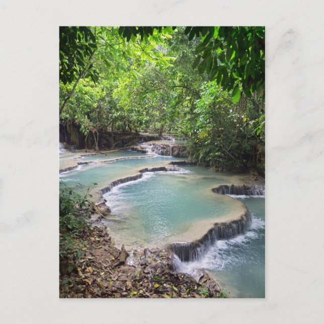 Forest River Lagoon, Khoung Si Falls, Laos Postcard (Front)