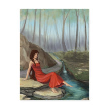 Forest Rivulet - Imaginaire Forest Elf Girl Carte