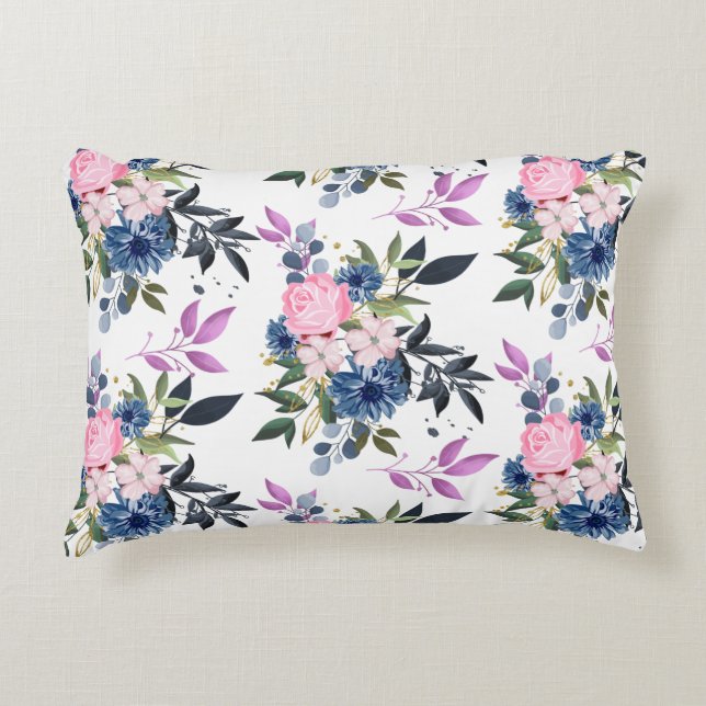 Forest roses- big rose accent pillow (Front)