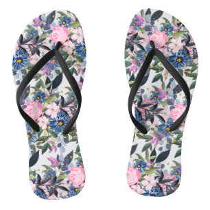 Forest roses flip flops