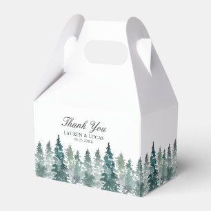 Forest Rustic Woodland Trees Pine Thank You Favor Box