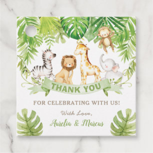 Forest Safari Jungle Animals Baby Shower Birthday  Favour Tags