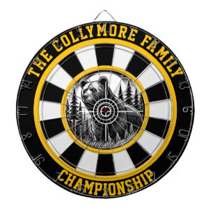 Forest Scene Grizzly Bear Target Dartboard