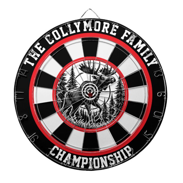 Forest Scene Moose in Target Dartboard (Front)