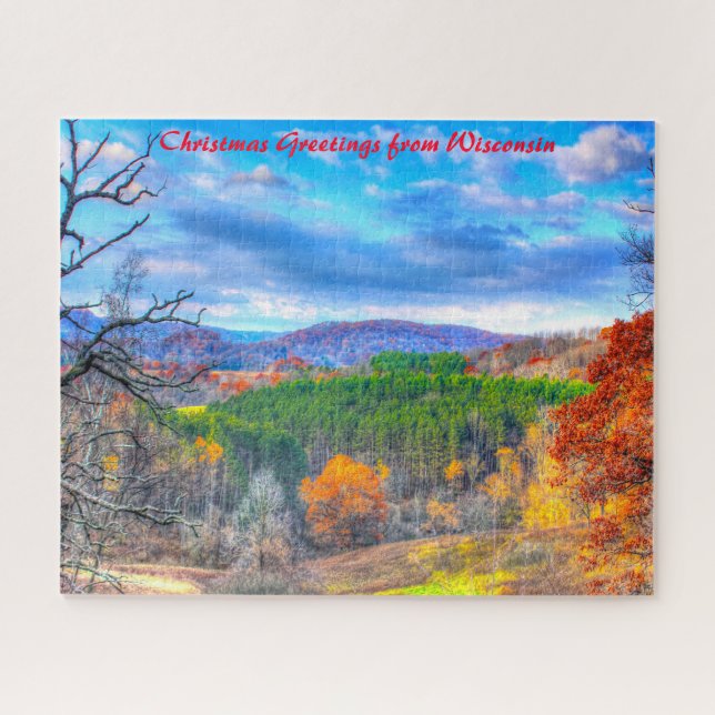 Forest Scene Wisconsin.Christmas Greetings Jigsaw Puzzle (Horizontal)