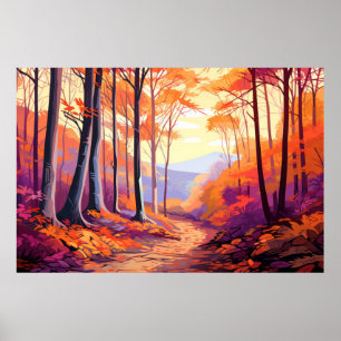 Forest Scenery Autumn Landscape Nature Poster