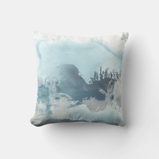 Forest Sea Throw Pillow (Front)
