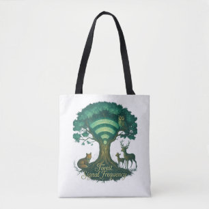 Forest Signal Frequency Tote Bag – Nature WiFi Art