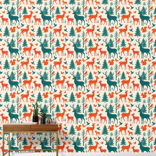 Forest silhouettes wallpaper (Hallway)