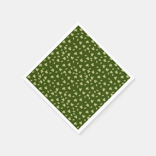Forest Simple Green Leaf Pattern Joint Baby Shower Napkin (Corner)
