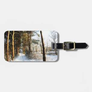 Forest Snow Scene cd lta Luggage Tag