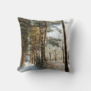 Forest Snow Scene tp arc2 Throw Pillow
