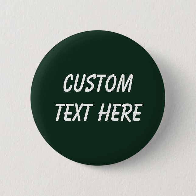 Forest solid plain dark green 2 inch round button (Front)