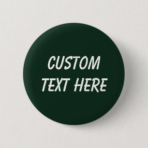 Forest solid plain dark green 2 inch round button