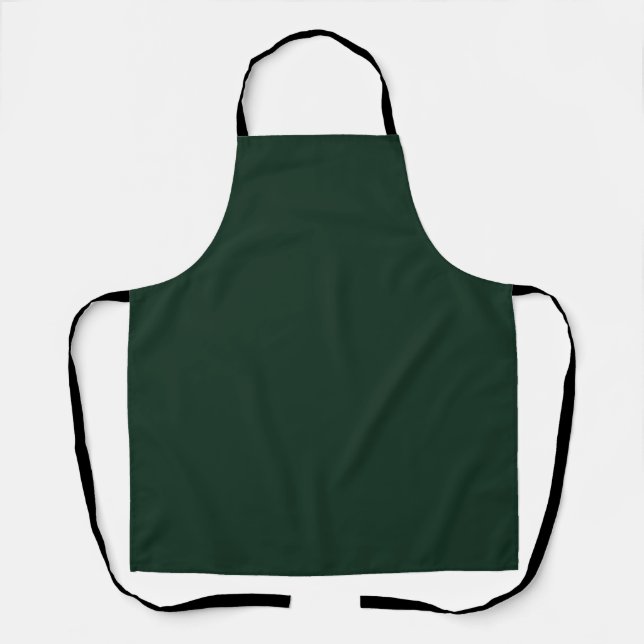 Forest solid plain dark green apron (Front)