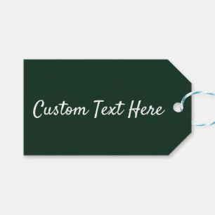 Forest solid plain dark green gift tags