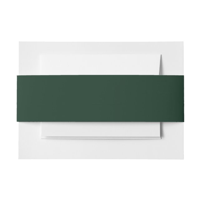 Forest solid plain dark green invitation belly band (Front Example)